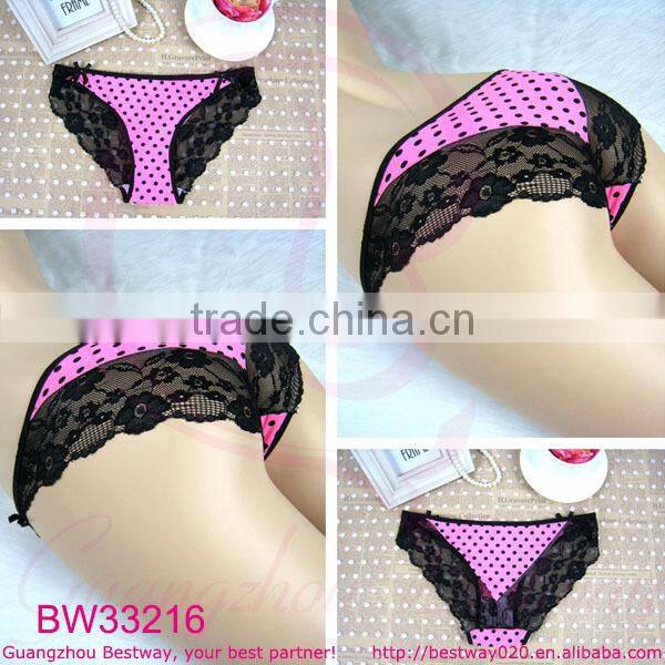 Guangzhou Bestway Underwear manufacture fashion sexy cute stylish bikini with lace trim and bows for young girls