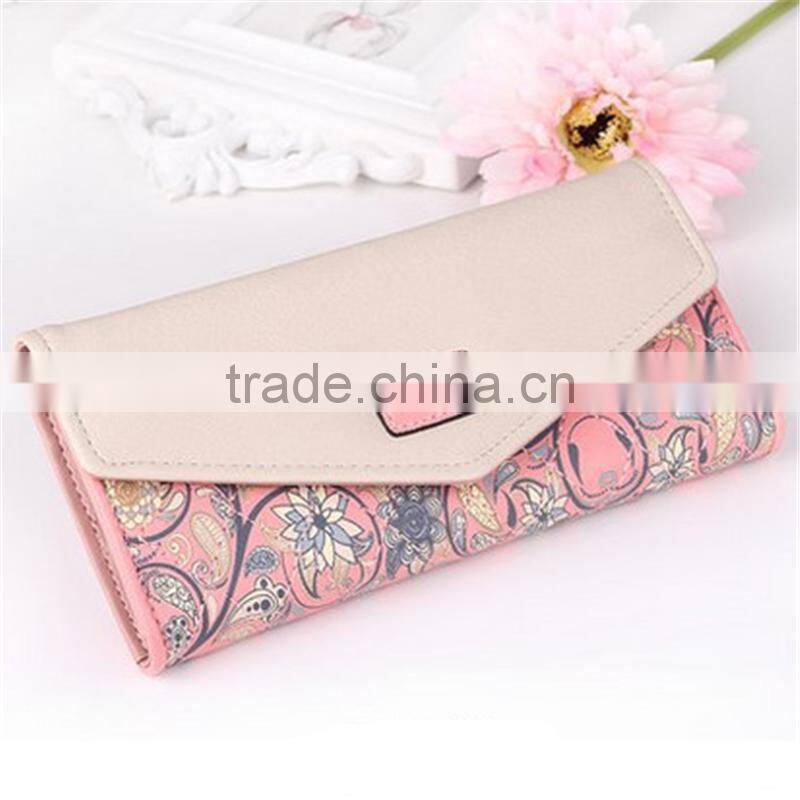Korean popular style flower soft Envelope wallet purse for women and girls