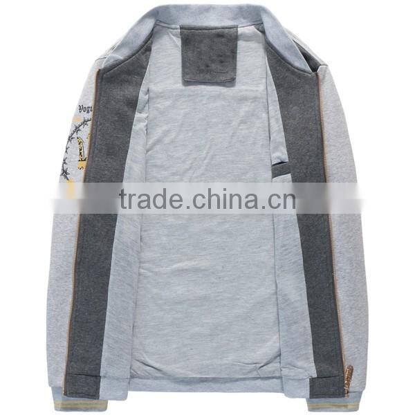 stand collar long sleeves sports jacket man