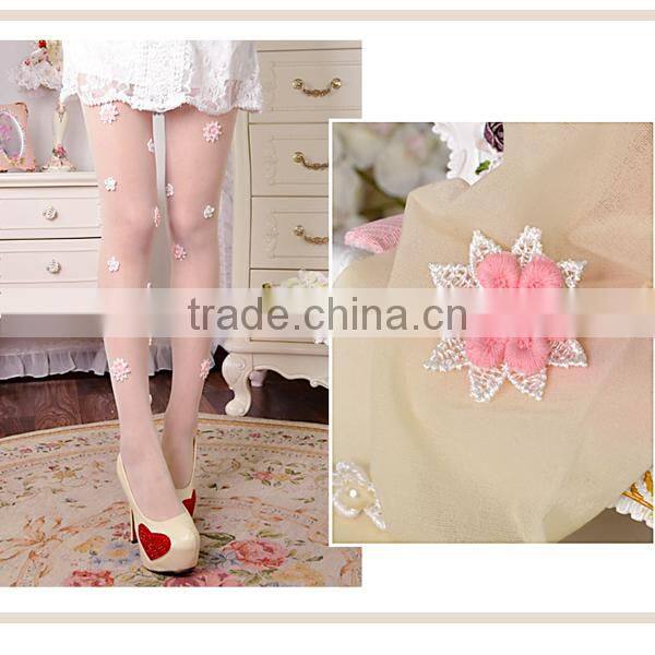 2015 Hot sell beautiful handmade jacquard pantyhose