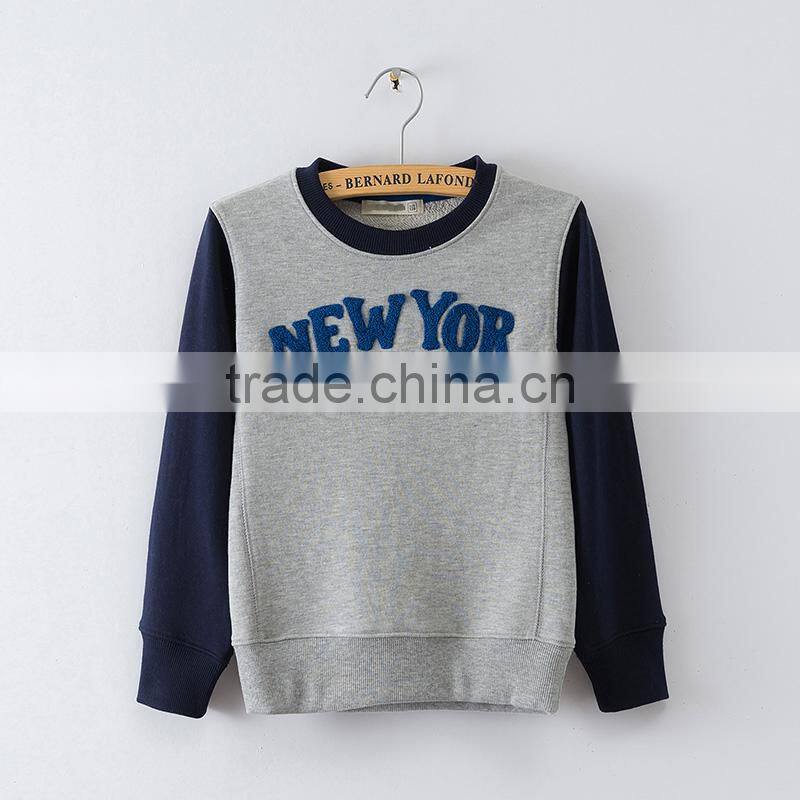 Autumn fashion top quality boys clothing pullover basic sweatshirt clothing flocking design