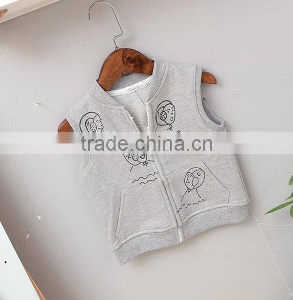 YE5212 autumn 2017 boys jacket cartoon sleeveless children clothing coats