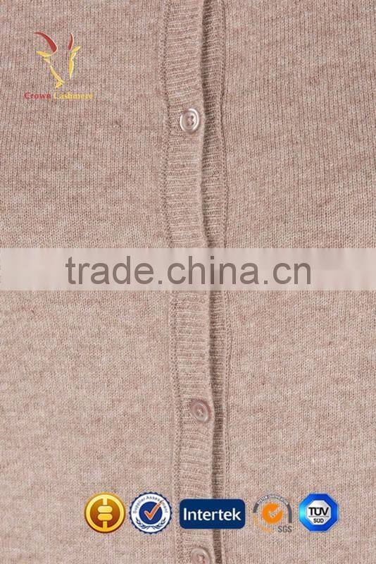 European Private Label Cardigan Pure Cashmere Wool Sweater for Ladies