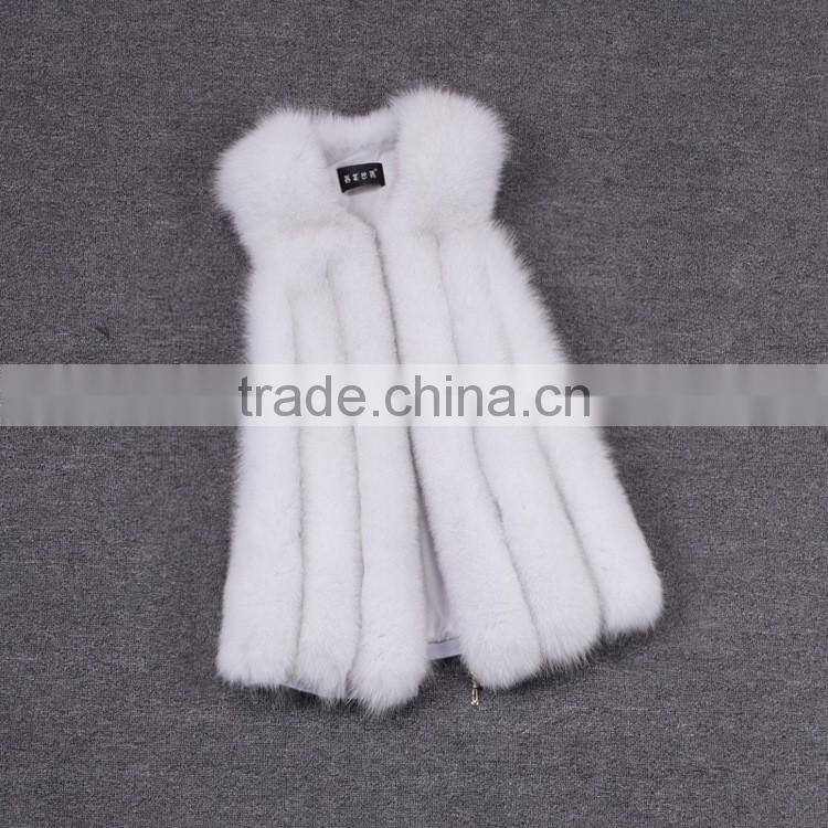 New 2016 Arrival Winter Warm Fashion Women Import Coat Fur Vest High-Grade Faux Fur Coat Fox Fur Long Vest