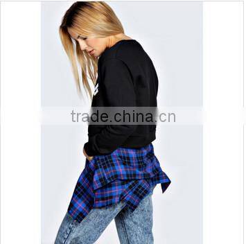 Wholesale Long Sleeve fashion short Top custom hoodies women
