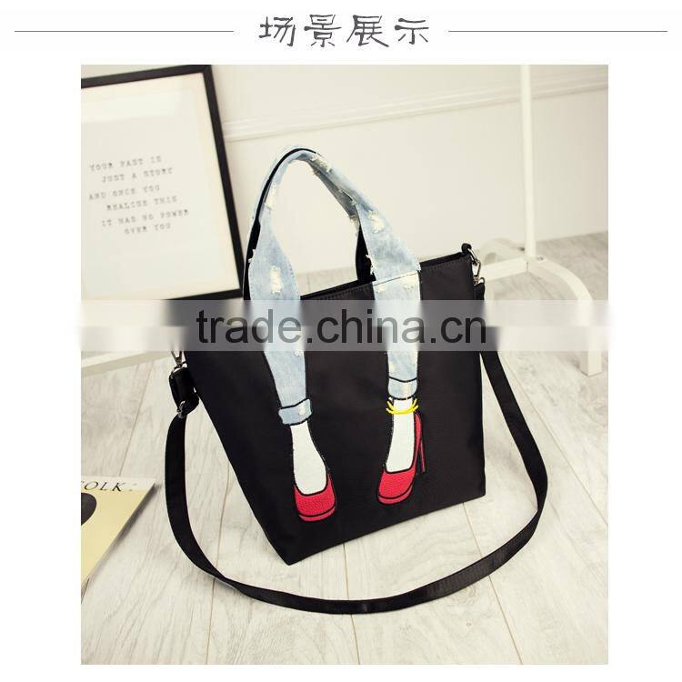 Fashion Women Shoulder Bag Quality Denim Lovely Leg Pack Tote Bag Handbag Ladies