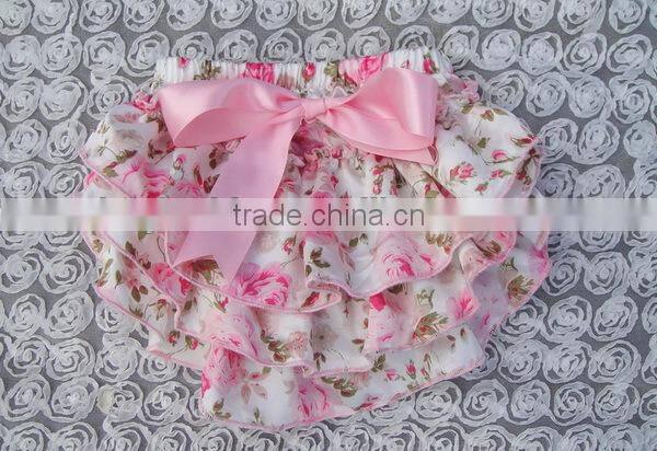 2014 Brightly painted Hot Pink Polka Dot Satin baby's Bloomer Lovely Girls Diaper cover with Bowknot kids petti Bow bloomer