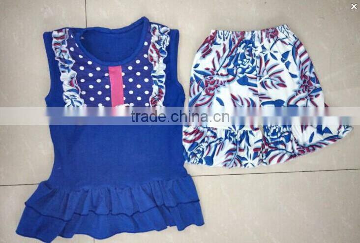 Boya new arrive summer cream yellow cotton lace flutter set girl clothing remake baby outfits giggle moon girls sets