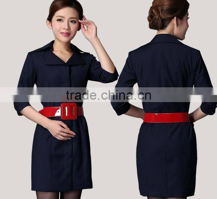 custom nice and chantilly stewardess flight attendant airline dress design wholesaele