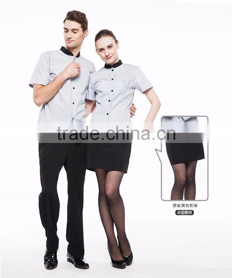 Juqian 2016 custom design restaurant hotel waiter waitress uniform