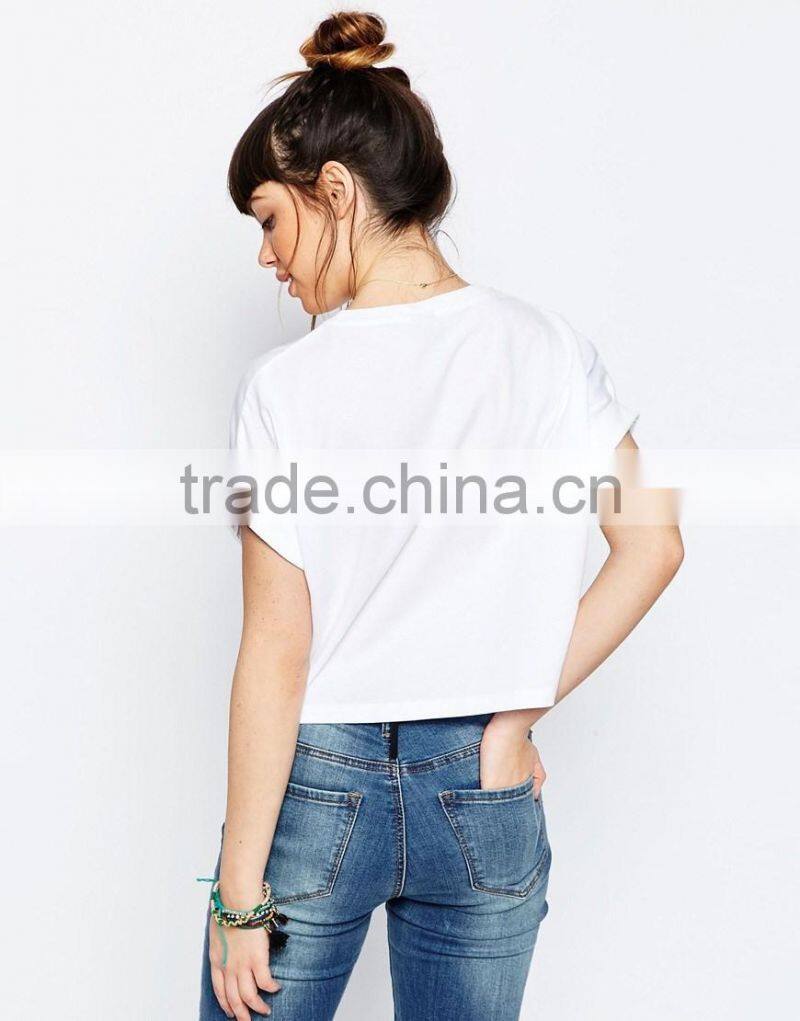 New arrival fashion summer kinds of printing customize t-shirt for lady