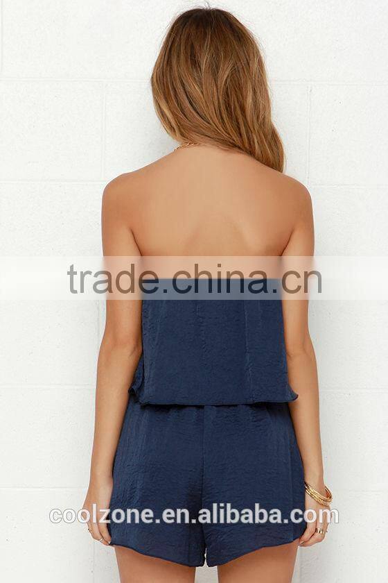 Strapless Flattering Adult Women Rompers and Jumpsuits with Tier