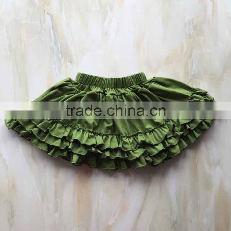 2015 baby long sleeve stripe top with bib and green ruffle skirt new style YW-148