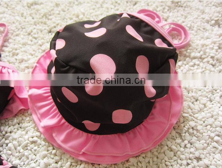 Baby Girls Summer Child Swimwear 2pcs Polka Dots Halter Seaside Swimsuit/Little Girls Swimsuits