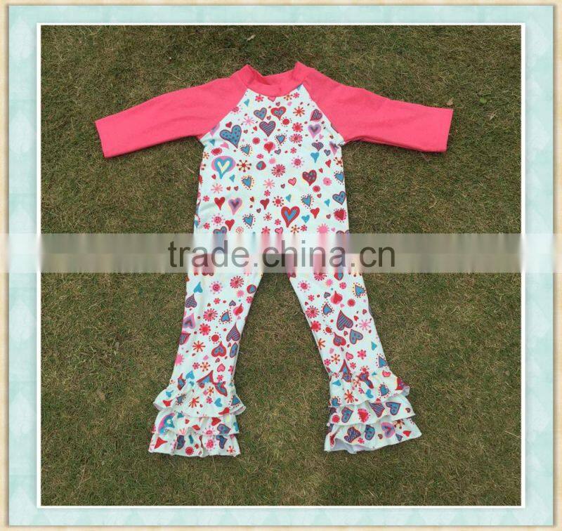 wholesale baby clothes the valentine's day girl Cartoon peach heart long sleeve set