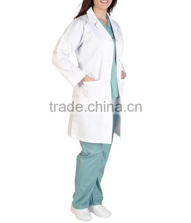 Doctor hospital women white lab coat acid medical uniform