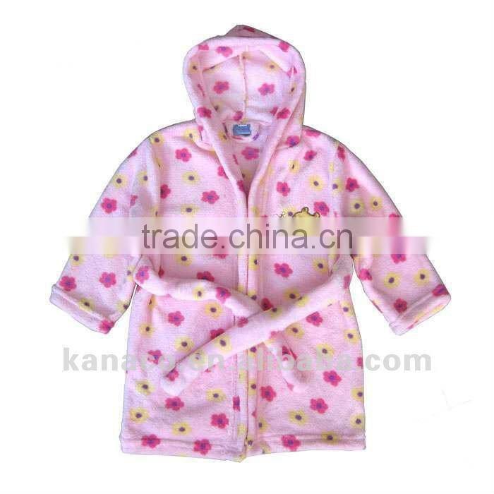 2012 children polyester coral fleece robe(KN-RB-26)