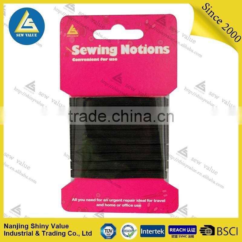6mm*8m black flat Braided Elastic band for sewing supplies