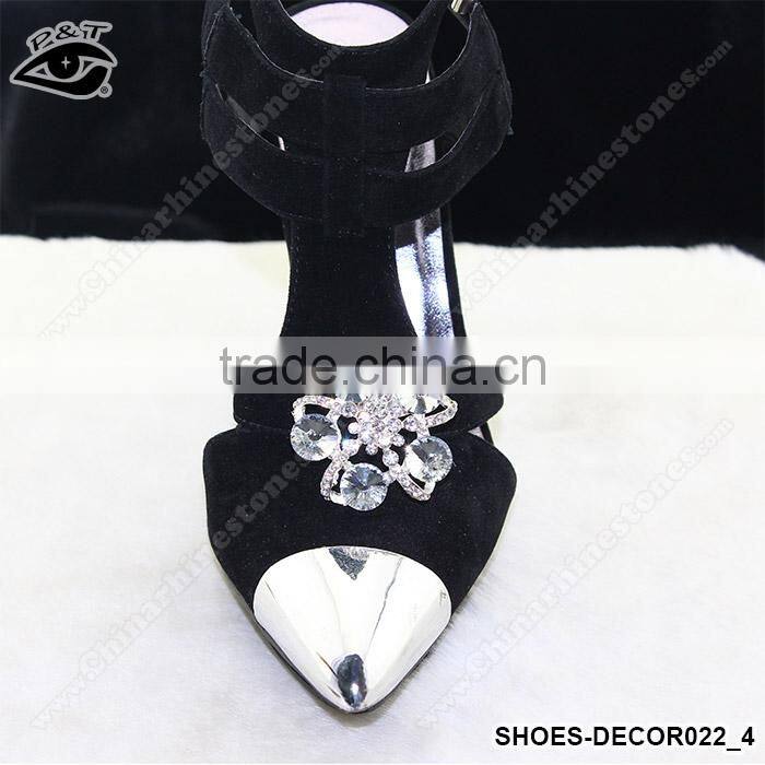 Fashion sandal shoe ornament handmade flower rhinestone ornament for high heel shoes