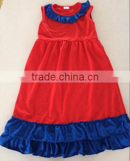 Best seller 2014 July 4th chevron patrotic girls smock dress design American bday dress little girls dress fashion design