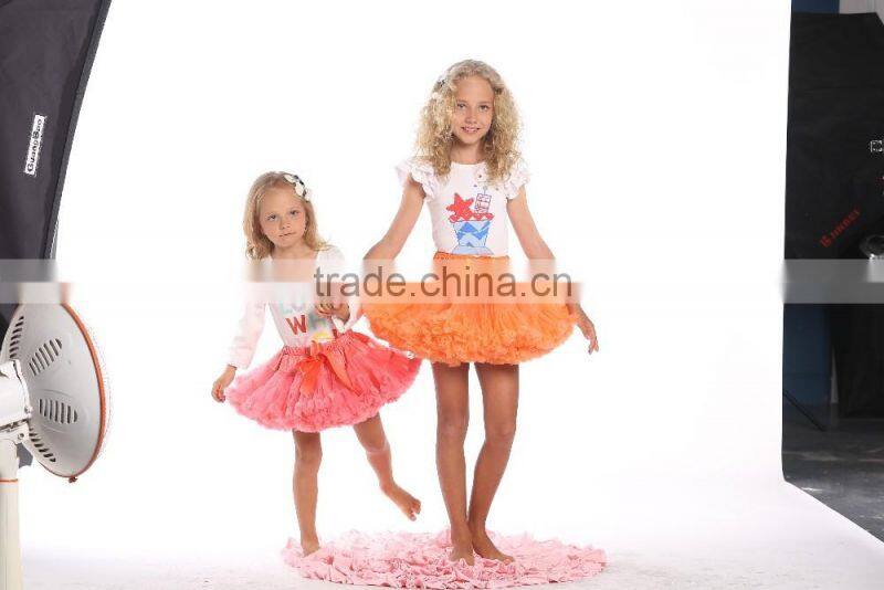 Latest kid girl clothes tulle skirt fashion star design children puffy tulle skirt