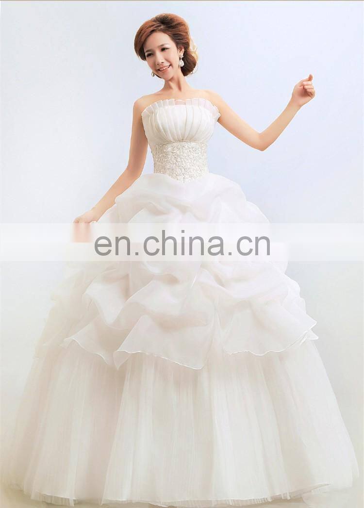 HS1622 Latest Cheap Plus Size Maternity Puffy Ruffle Ball Gown Bridal Wedding Dress