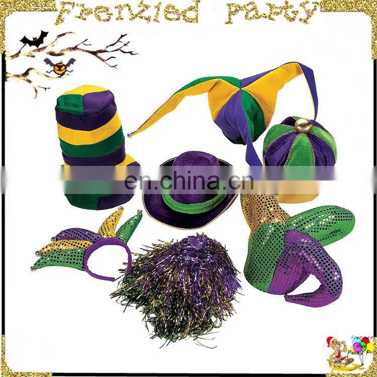 wholesale plastic disco mardi gras color hat FGH-1014
