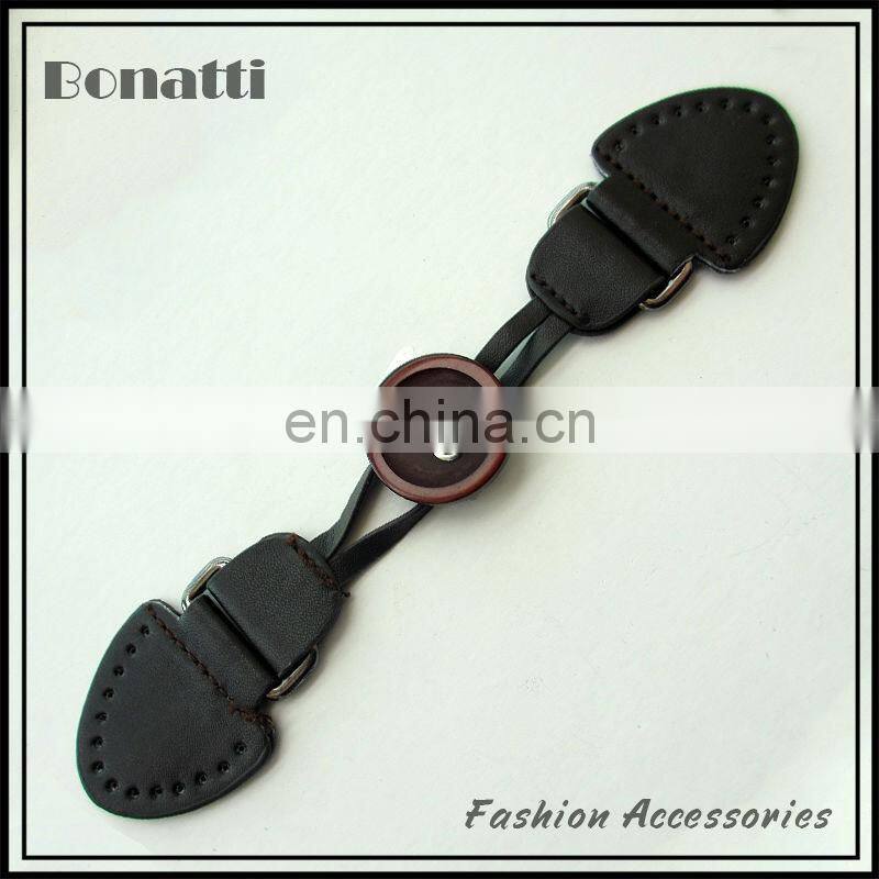 coat metal buckle leather toggle button