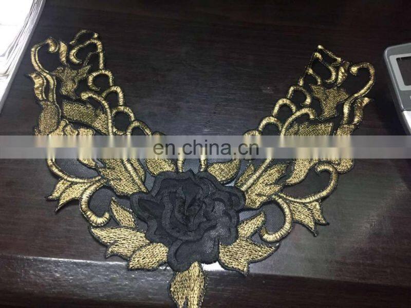 B-019 polyester collars simple lace neck designs embroidery embroidery applique