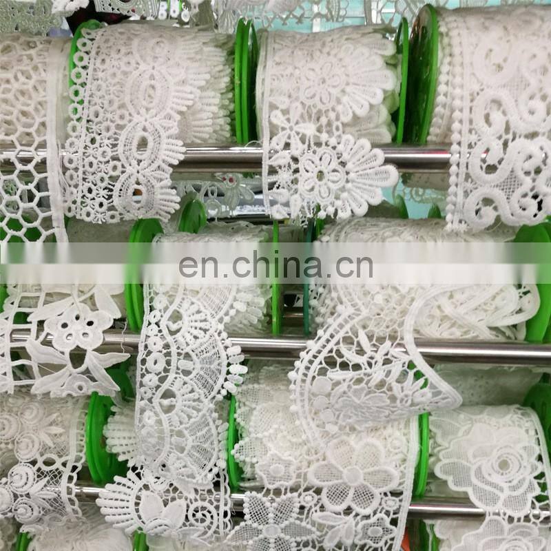 new arrival white 3d flower lace trim for dress and decoration