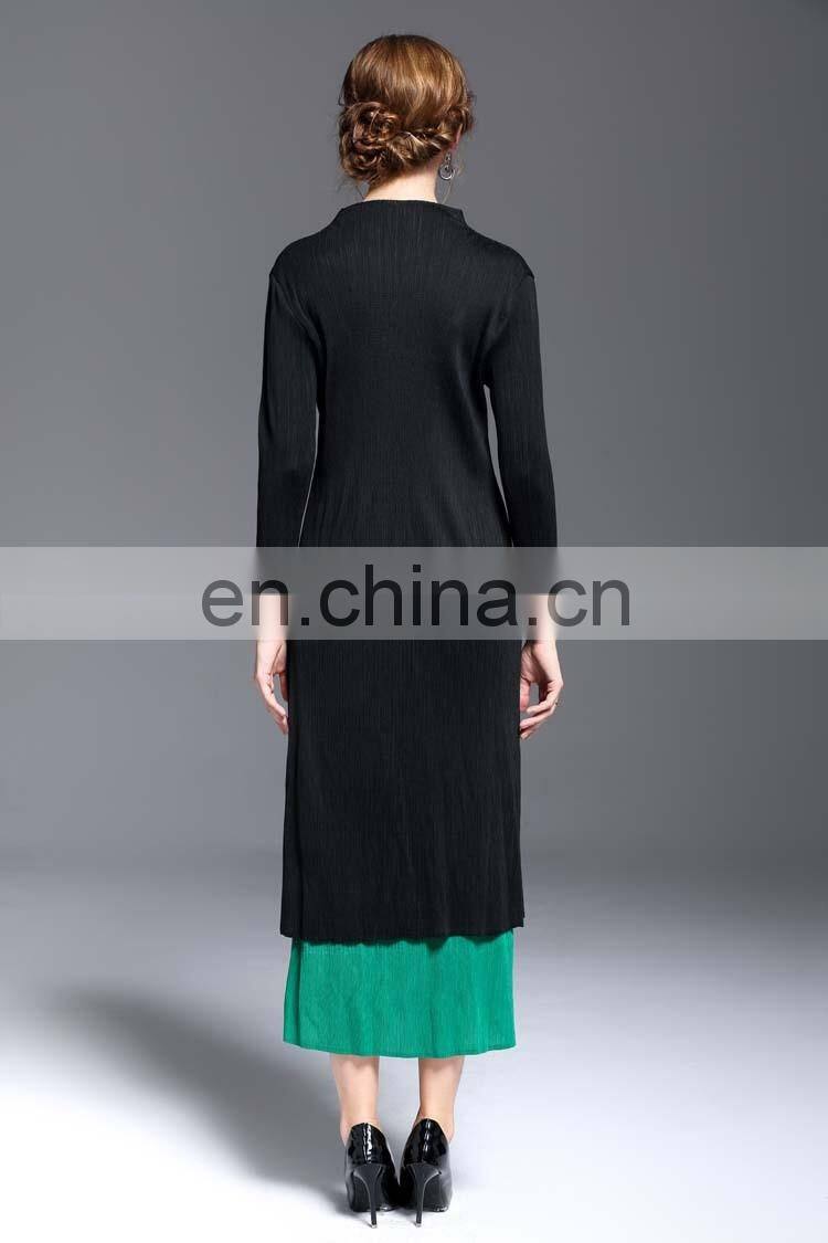 2017 casual style ladies two tone color blocked dress