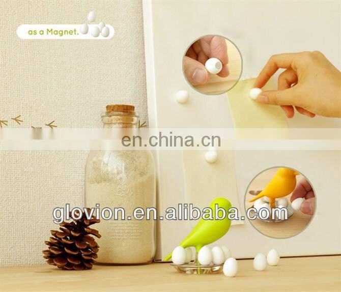 Novelty home decoration cute Bird Holder Set Fridge Magnets small circular magnets
