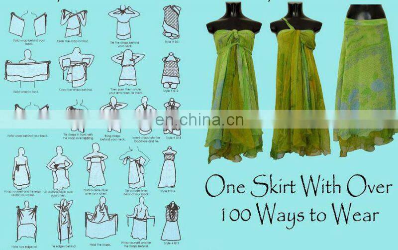 Old Silk Saree Recycled Multiwear Indian Magic Vintage Wrap Skirt