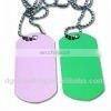 classic military shape dog tags with hole on top