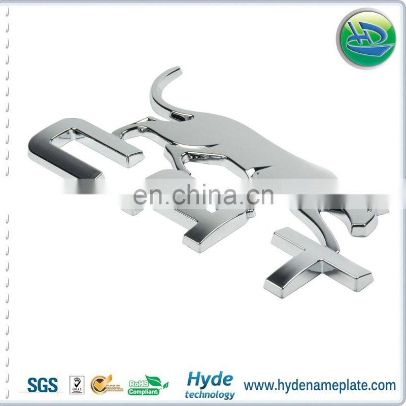 ABS Chromed Round Car Nameplate Badges Emblems, Custom Plastic Car Auto Logo Sticker