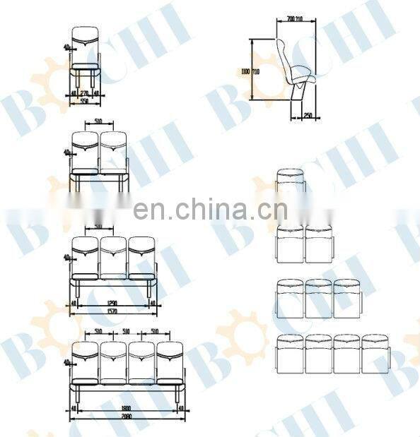 BOCHI Fiberglass Bucket Passenger Seats For Ship
