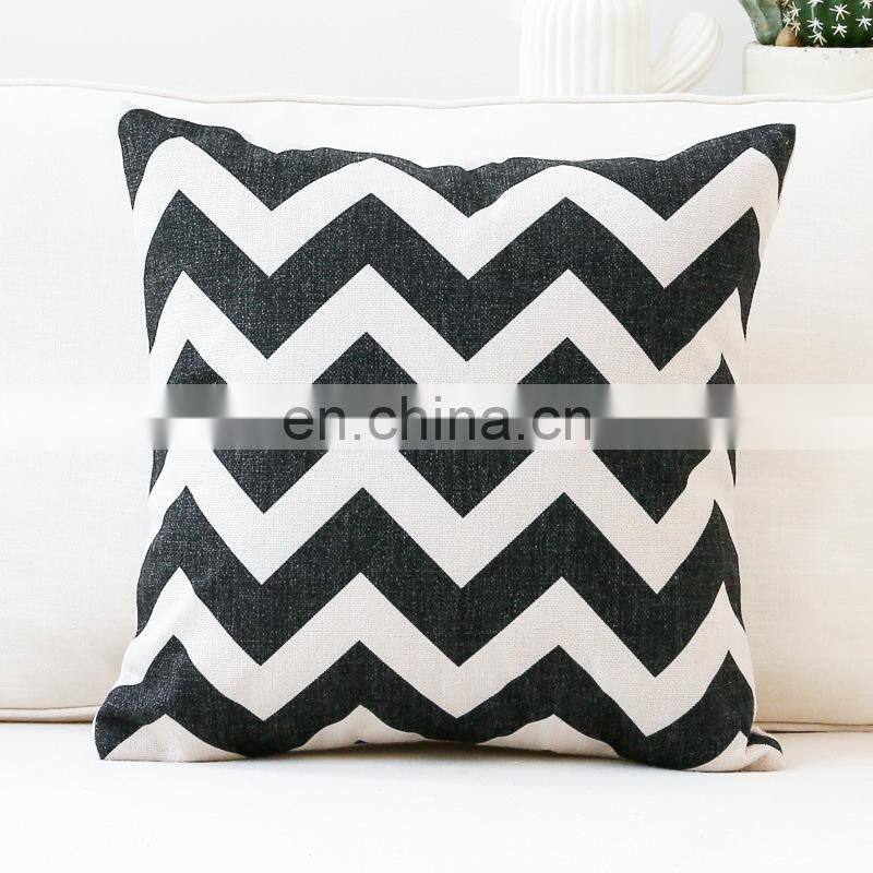 High quality Custom sublimation printed cotton linen throw Pillow cover for sofa bedroom