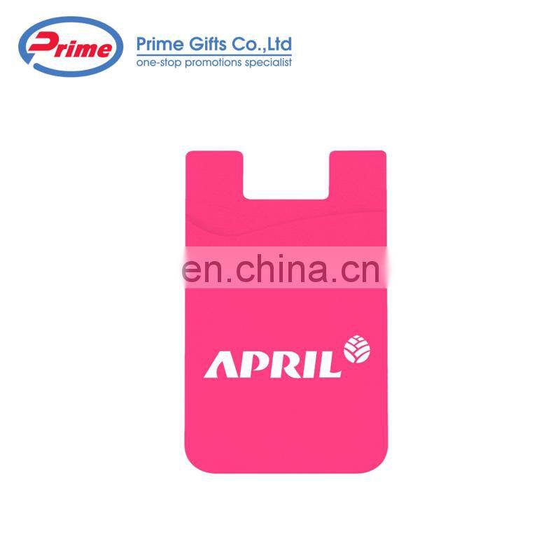 Logo Printing Silicone Phone Case Wallet Card Holder with Double Pockets