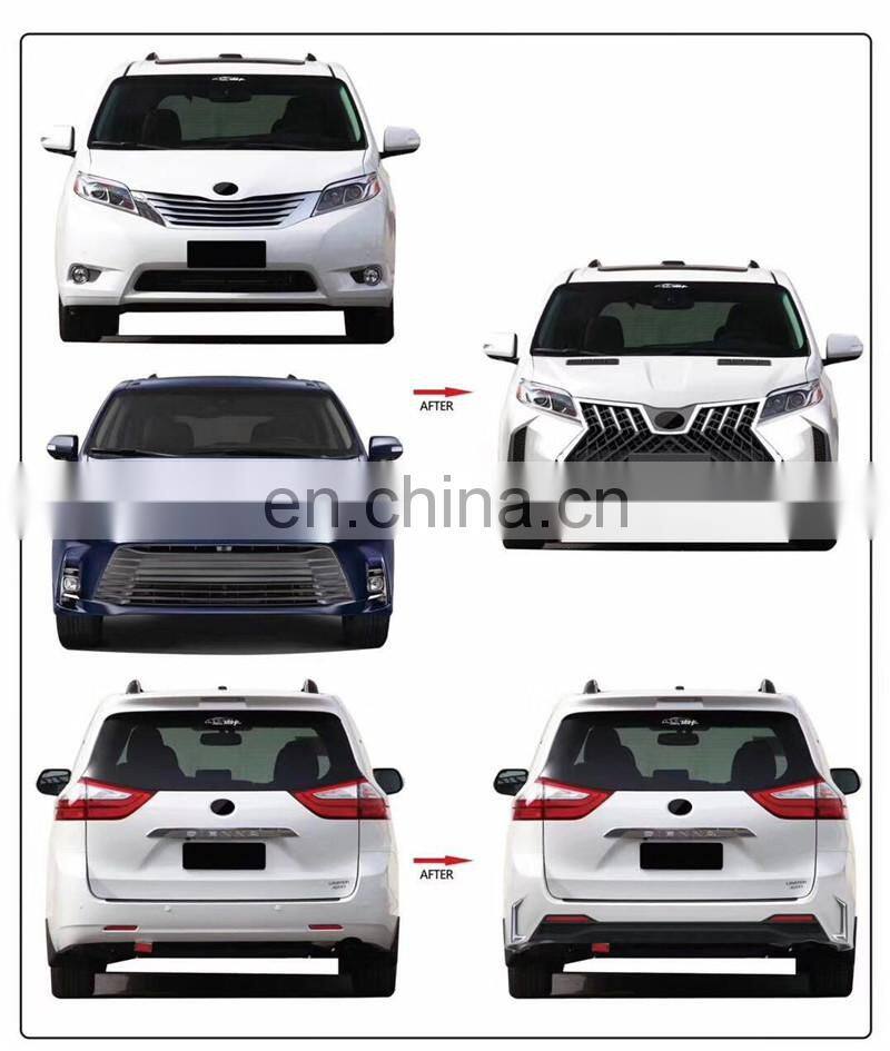 Runde Top Quality Body Kit For 11-20 Toyota Sienna Upgrade LM Style Front Bumper Rear Bumper Engine Hood