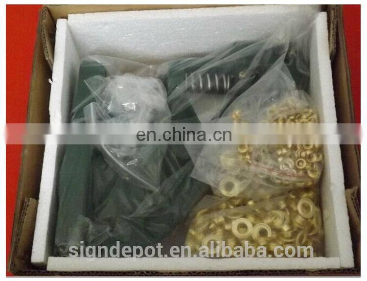 Grommet Machine: 1 grommet machine, 3 Dies (different size) & 900 Grommets Eyelet Hand Press Tool