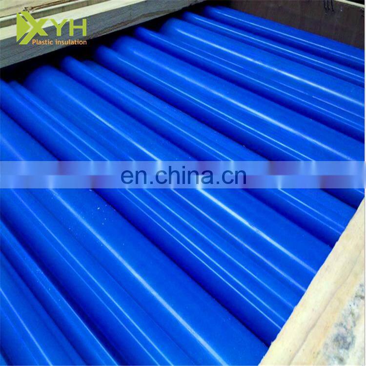 Blue color PA6 bar/ natural blue mc Nylon threaded rod