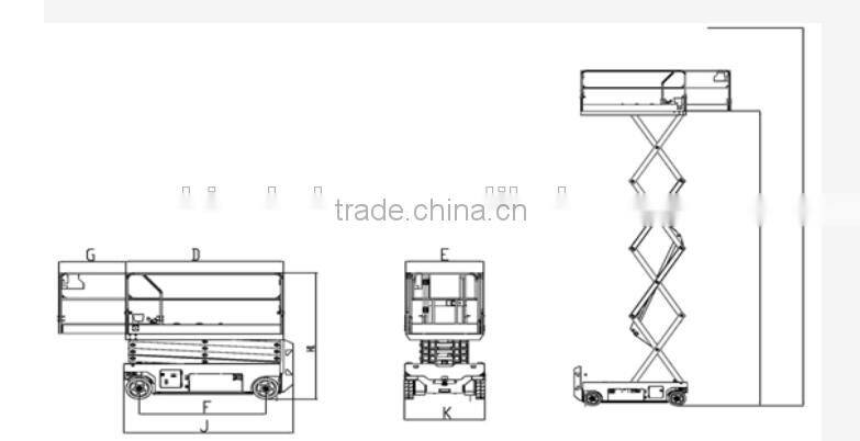 Self-propelled hydraulic lift platform, mobile scissor lift