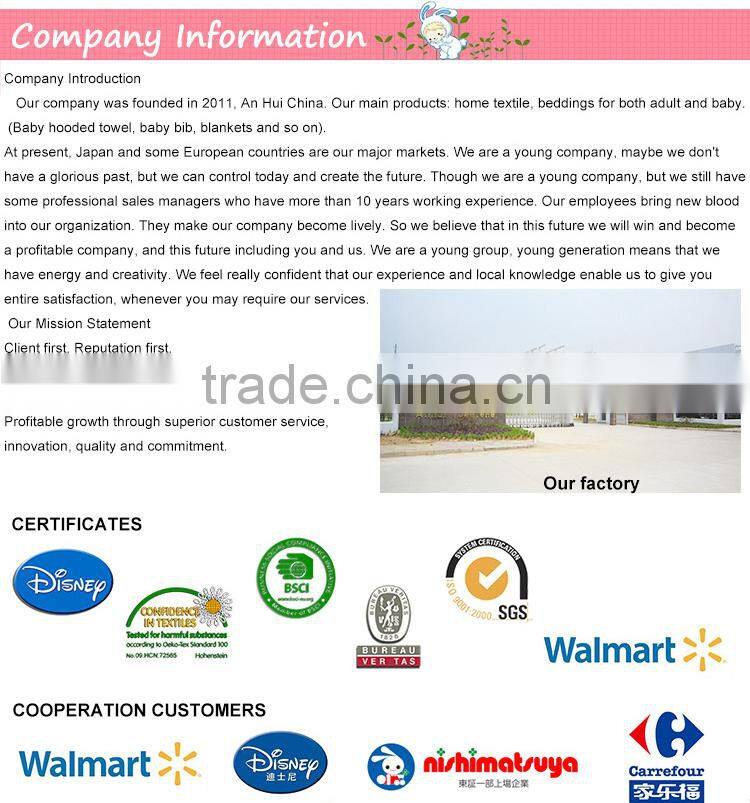 Soft comfortable 100% cotton hooded towel for babies