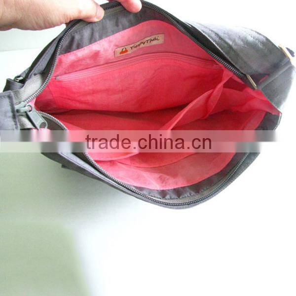 2015 New Gray Water Resistant Nylon Messenger Bag Crinkle Nylon Shoulder Bag