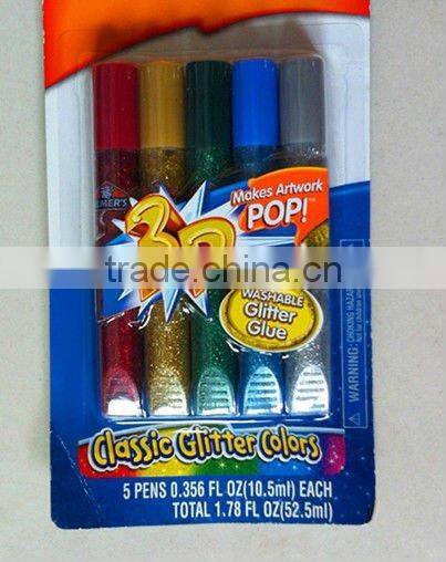3D GLITTER GLUE DIY 10 COLORS 10 ML NON-TOXIC PROMOTION