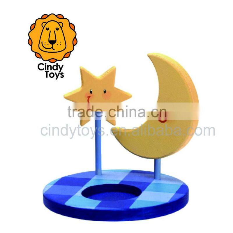 DIY Wooden Craft Tealight Holder Moon 1 pcs for Kids
