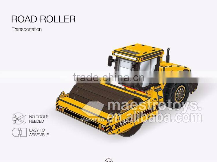 49PCS ROAD ROLLER transportation 3d puzzle