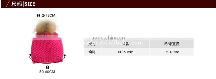 2015 top quality fancy solid color wool fur pompom female headwear