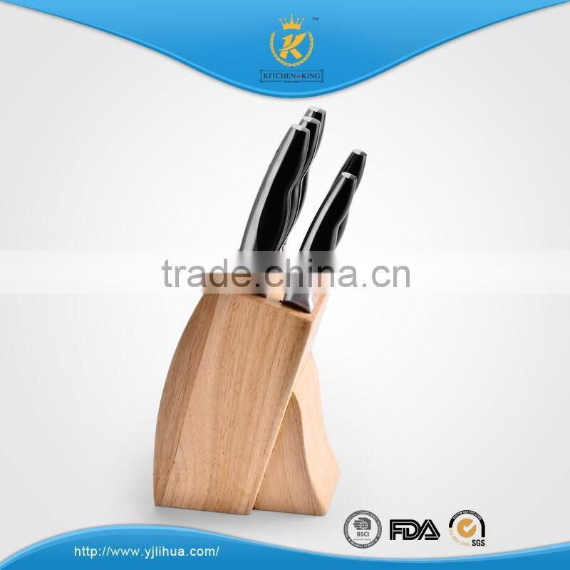 KITCHEN KING 5PCS stainless steel forged color handle knife set with wooden block