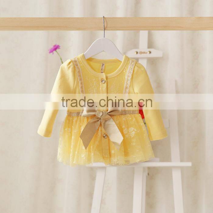 Elegant New Pattern Flower Princess Dress Spring Infant Girl Dress2015